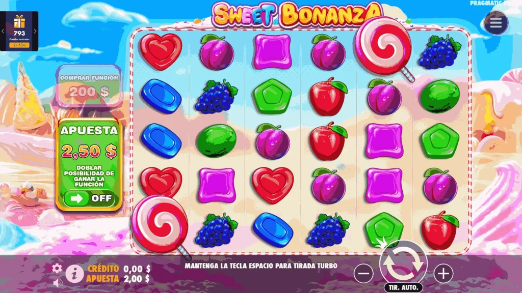 Sweet Bonanza pantalla principal